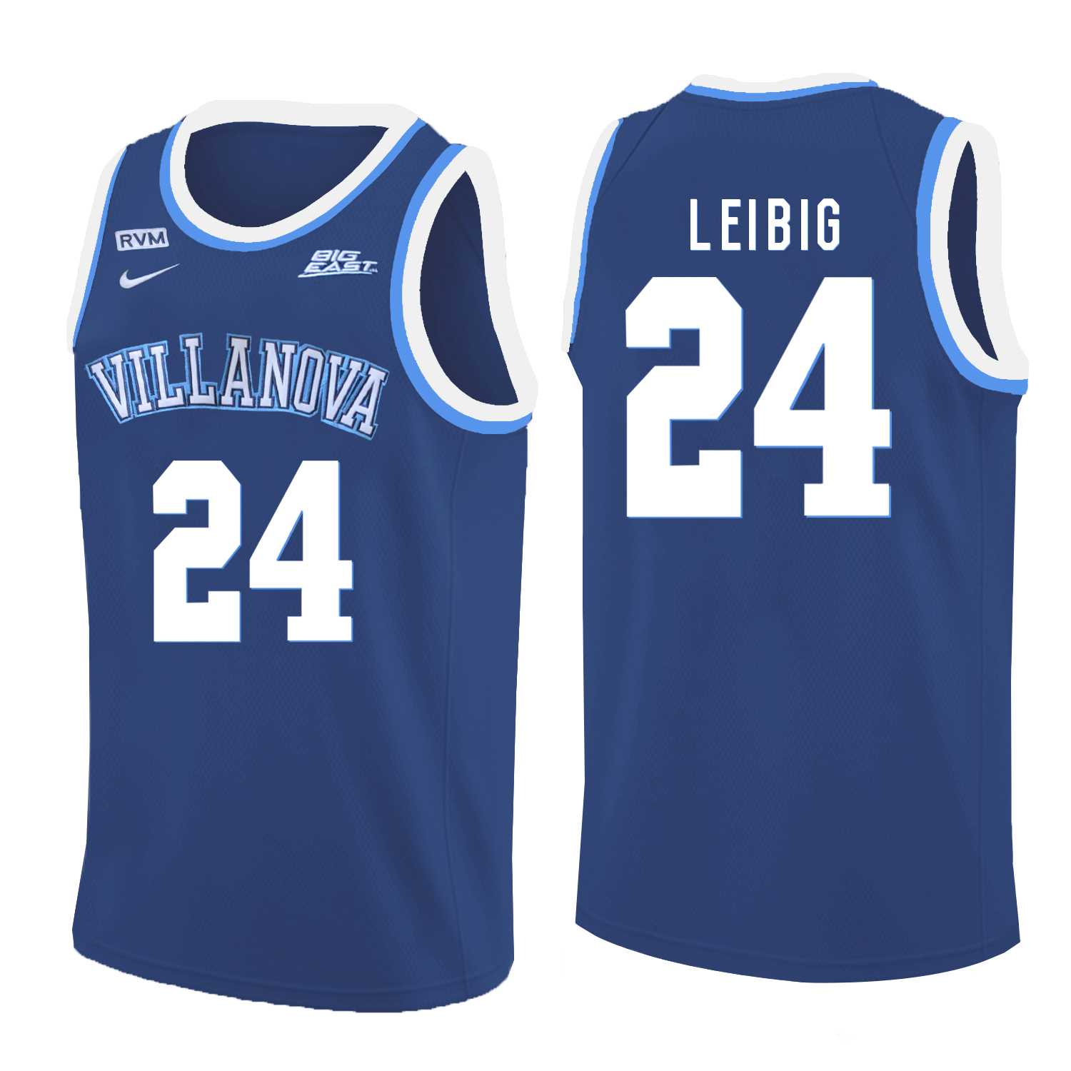 Villanova Wildcats 24 Tom Leibig Blue College Basketball Jersey Dzhi